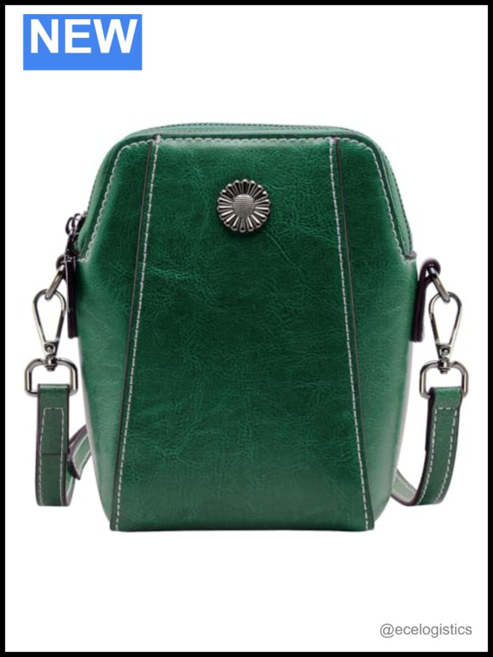 Genuine Leather Small Crossbody Purse with Adjustable Strap, Handbag for Women